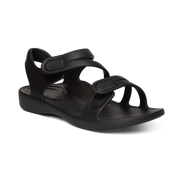 Aetrex Women's Jillian Sport Water-Friendly Sandals - Black | USA WX62QPC